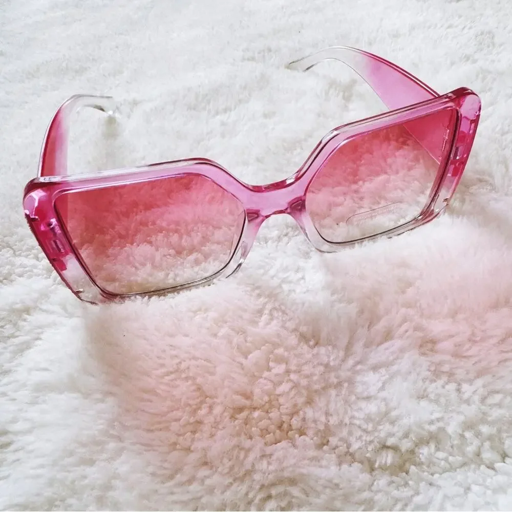 Junia Clear Pink Oversized Sunglasses
